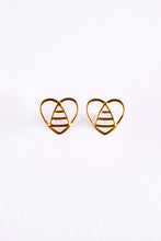 Load image into Gallery viewer, Gold Bee Inspired Stud Earrings